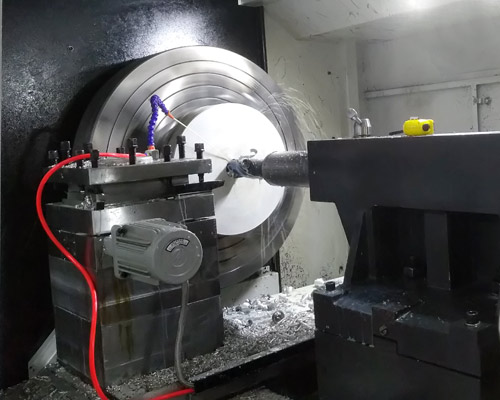 Large aluminum transition flange CNC lathe processing